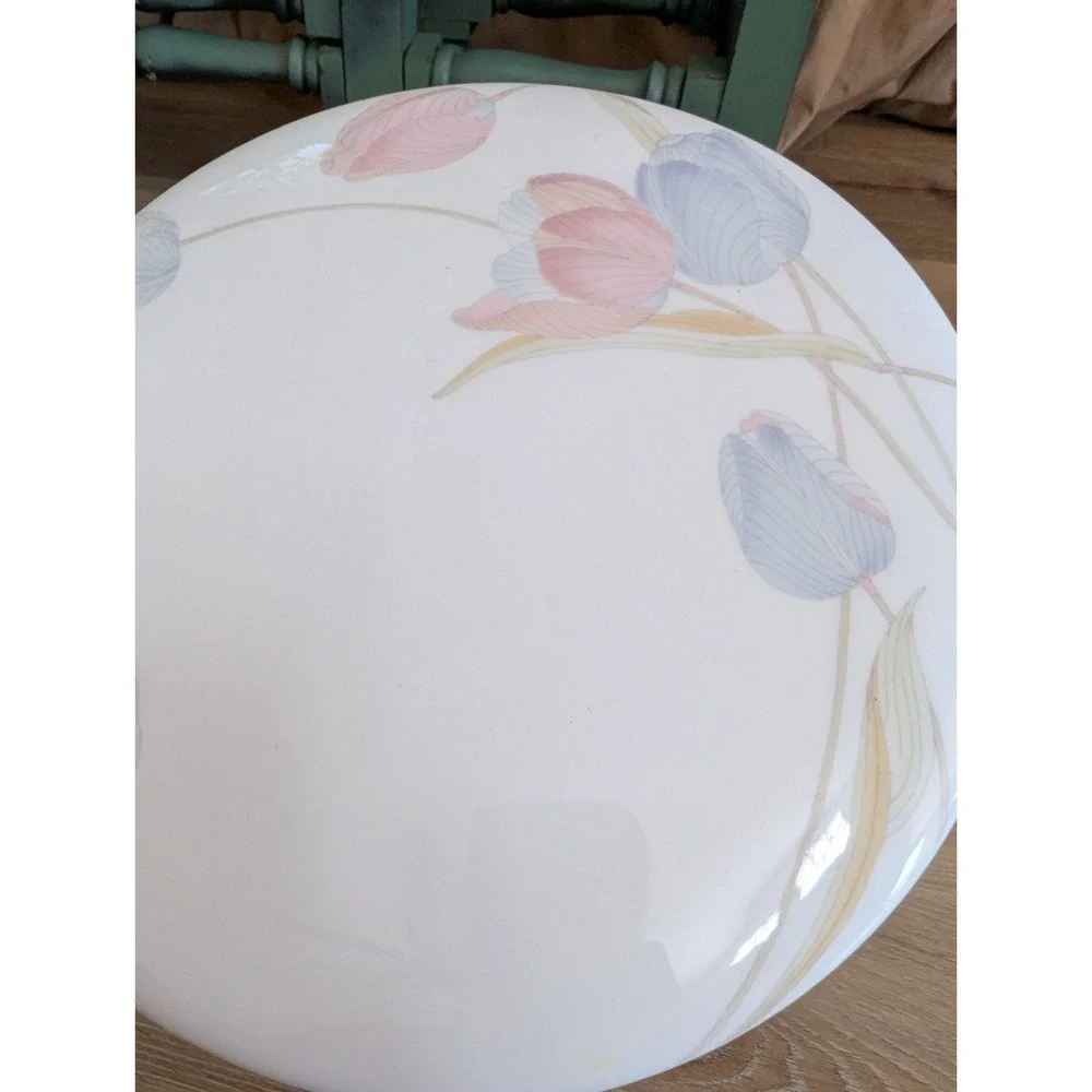 Cake Plate Server by Mikasa Swiss Garden Bone China Floral, Made In‎ Japan